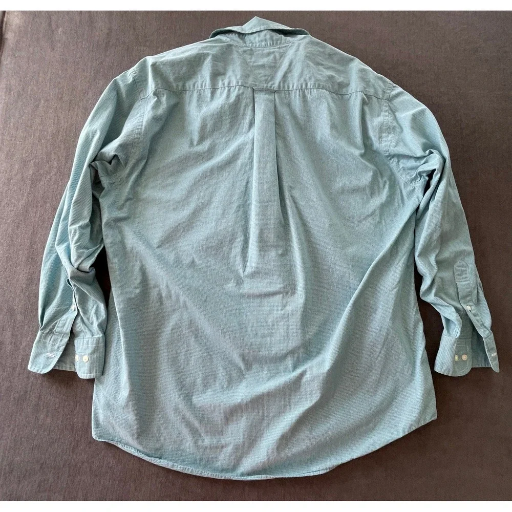 Tommy Hilfiger Button Down Shirt Mens L Green Long Sleeve Y2K Preppy Vintage‎
